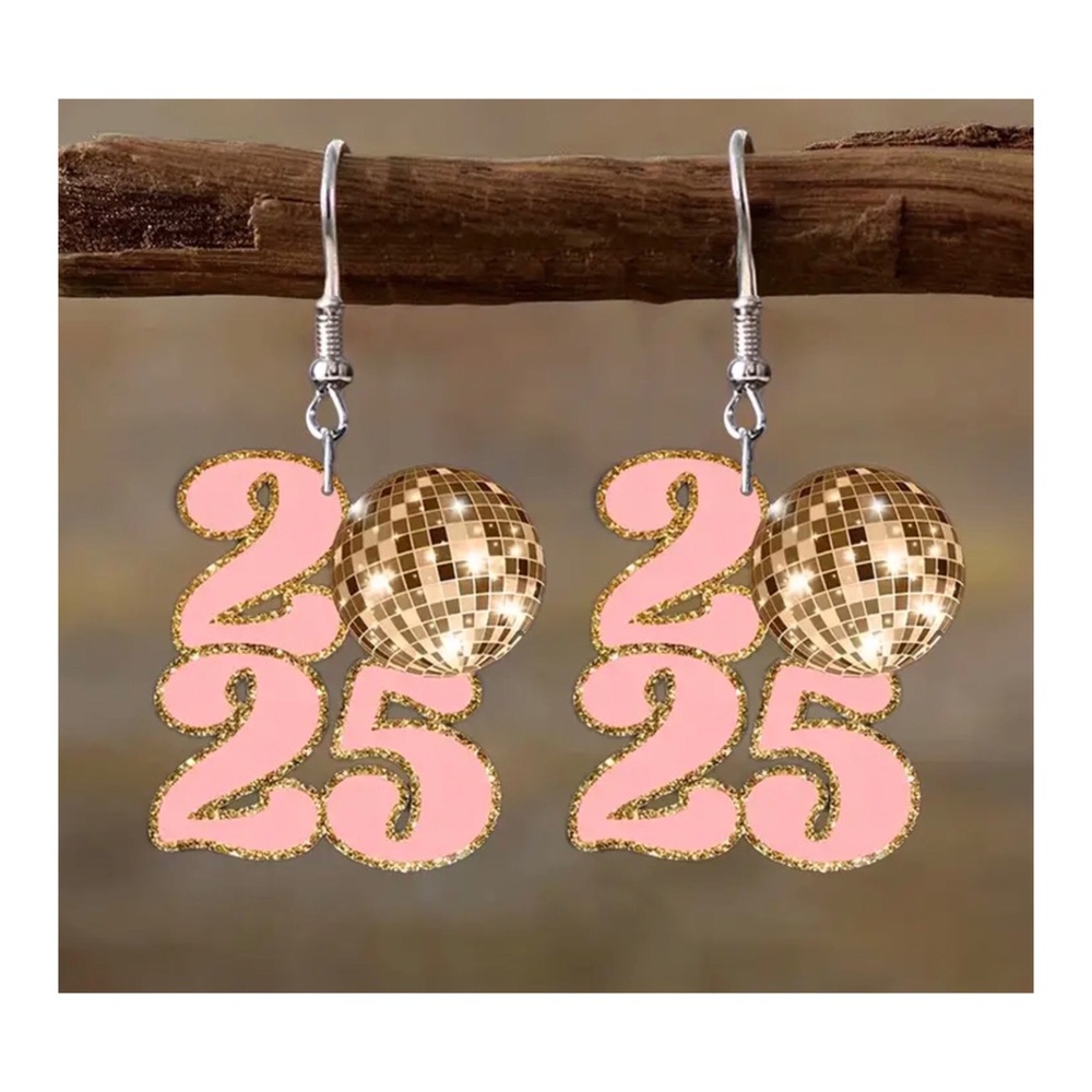 2025 NUMBERS DROP EARRINGS - Picture 2 of 3